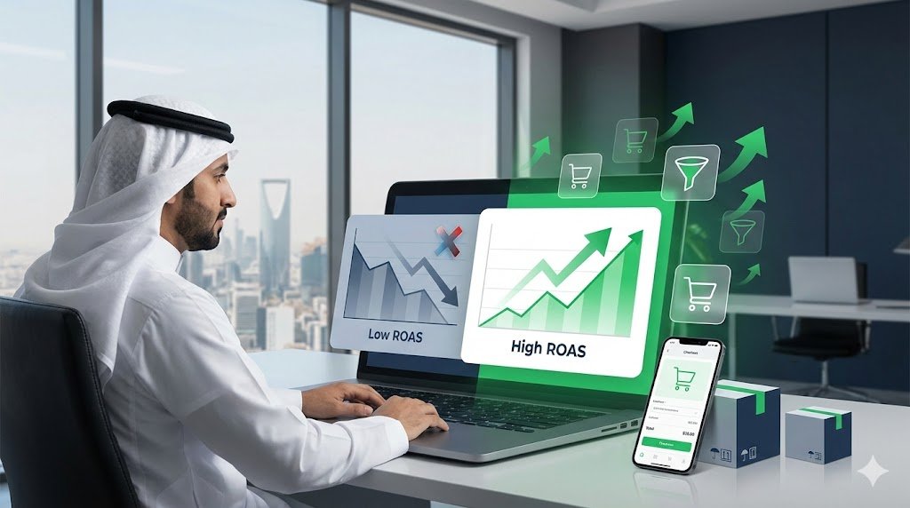 تحسين ROAS للمتاجر الإلكترونية في السعودية